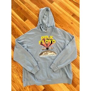 Pink Floyd Hoodie Women Large Blue Sweatshirt Rock Band Concert Tour‎ Retro Tee